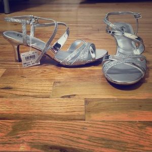 Silver low heels